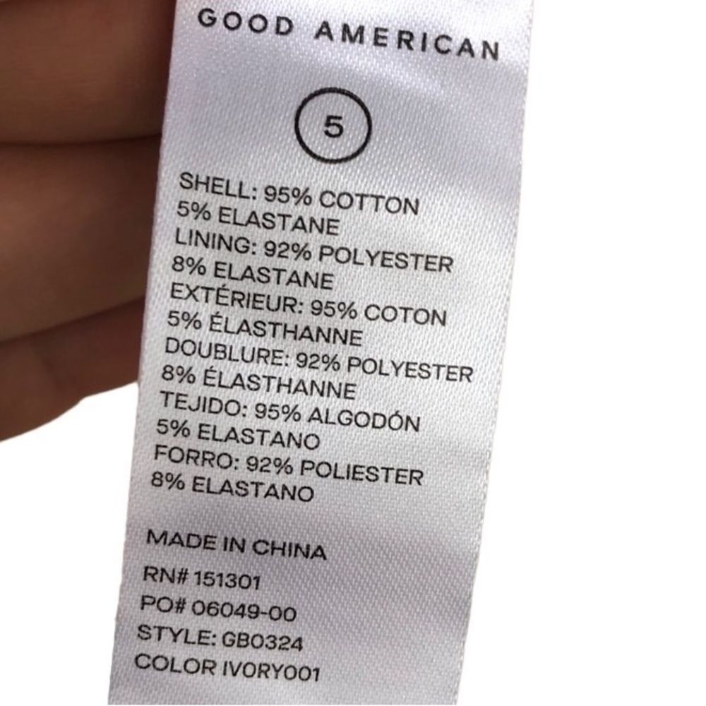 Good American | Half Zip Ribbed Bodysuit NWT Ivory - Picture 7 of 7